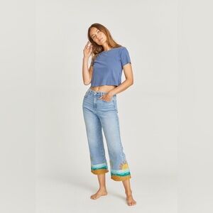 DRIFTWOOD Charlie Crop Wide Leg Jeans in Golden Hour